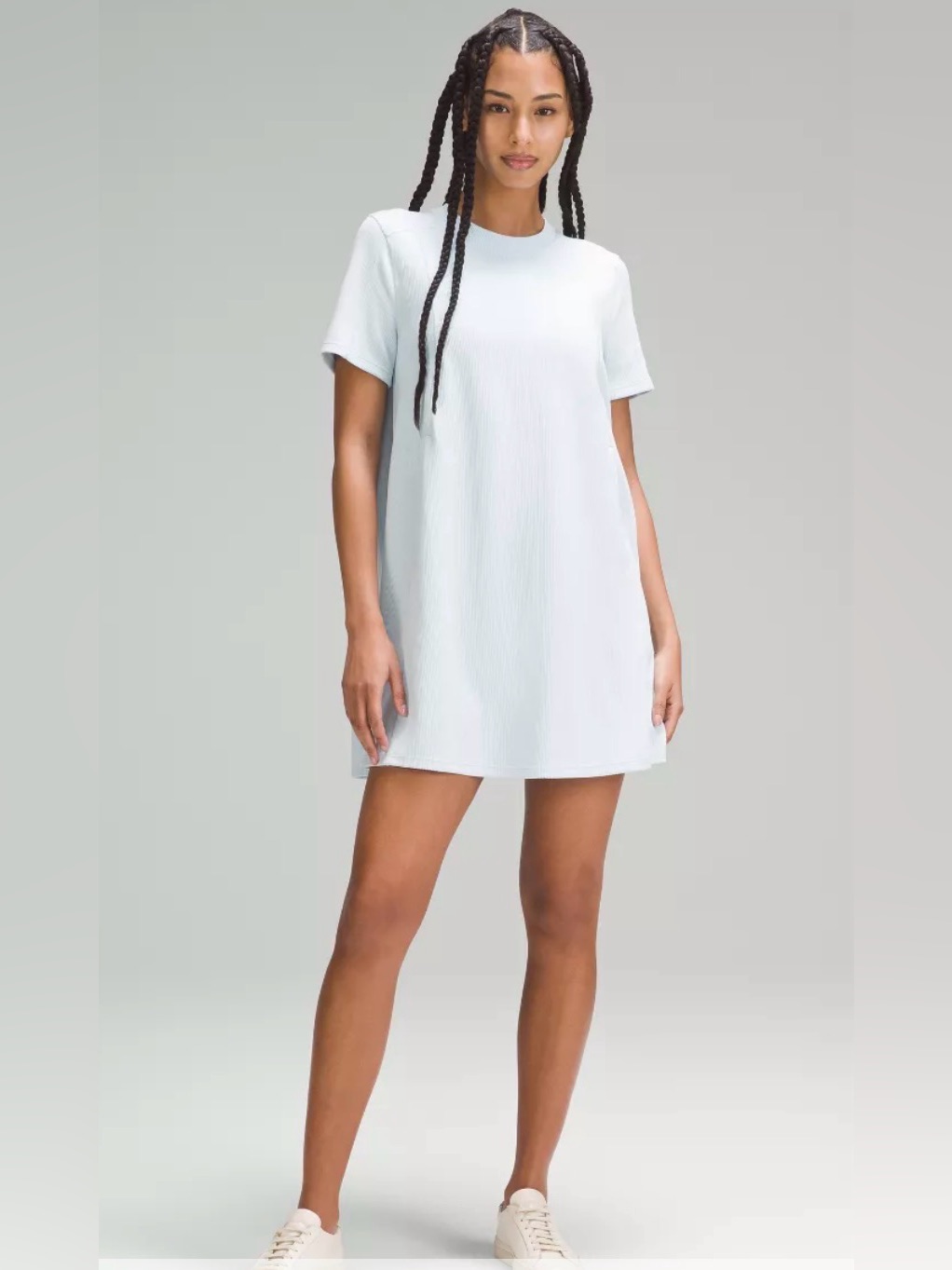 Lululemon Athletica Ribbed Softstreme T-Shirt Dress - Baby Blue